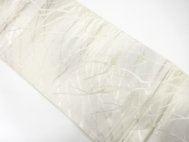 JAPANESE KIMONO / ANTIQUE FUKURO OBI / SILK / WOVEN TREES